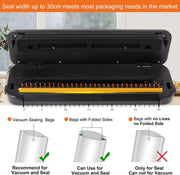 COOLBABY Vacuum Packer And Vacuum Sealer For Household And Kitchen Use, Heavy Duty 80kpa Suction, Black