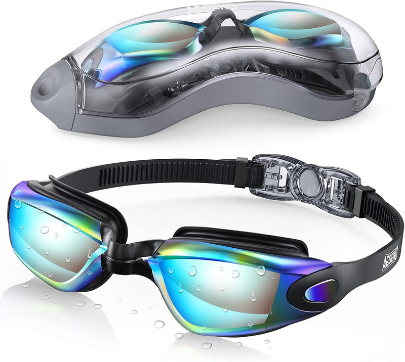 Aegend Swim Goggles, Swimming Goggles No Leaking Adult Men Women Youth - Aqua