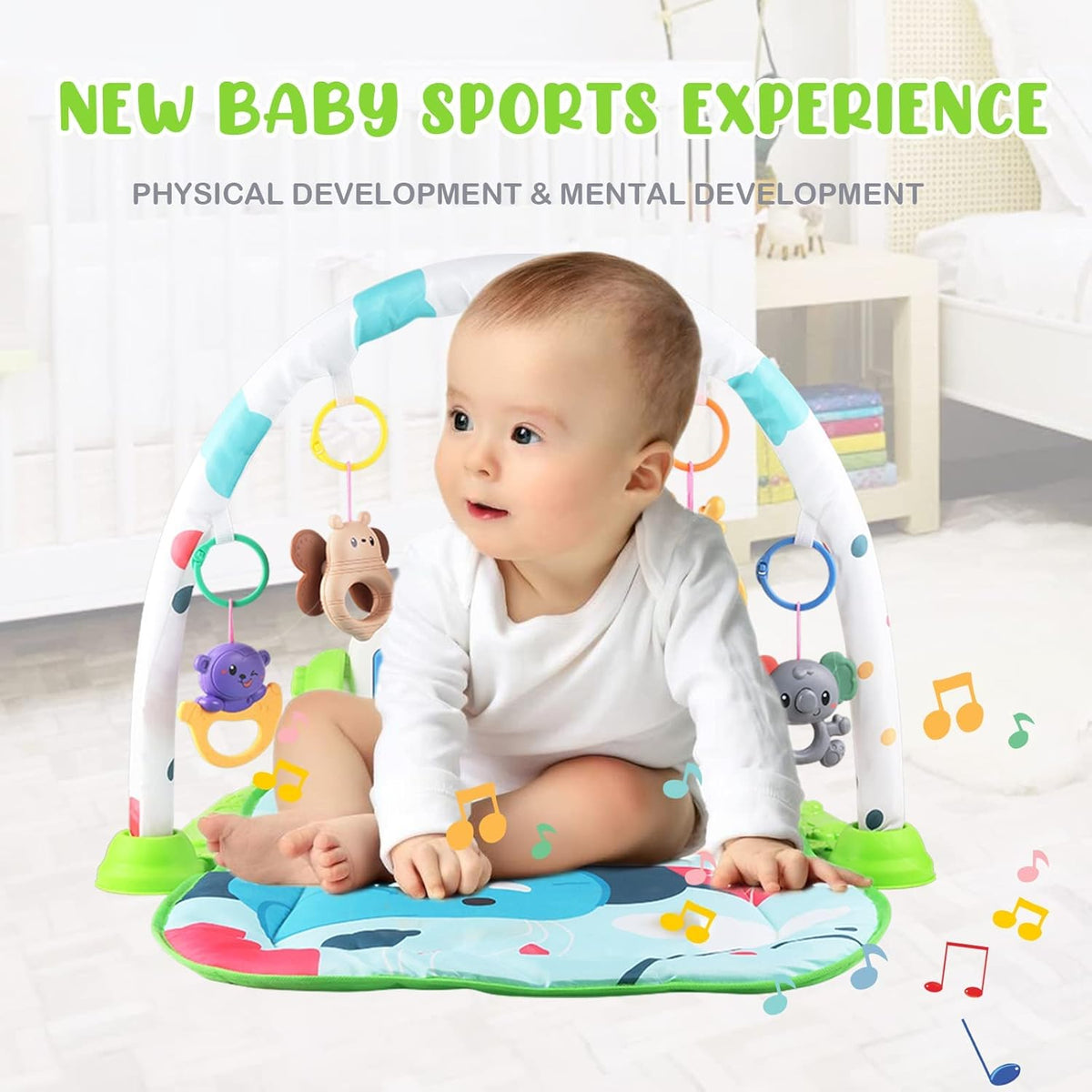 SKY-TOUCH Play Mats for Baby Gyms, Kick and Play Piano Gym Mats, Detachable Tummy Time Mat with Music and Lights, Musical Electronic Learning Toys, Activity Center for Babies and Toddlers – image 6