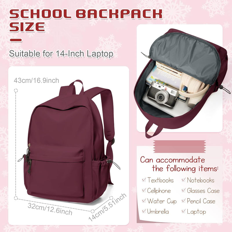 VECAVE Lightweight Casual Laptop Backpack Purse for Women,Travel Backpack with laptop compartment