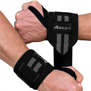 Boldfit Wrist Band for Gym Workout Wrist Support Straps for Men and Women Hand Wraps Adjustable Wrist Supporter for Weightlifting Fitness Training Gym Accessories - Grey