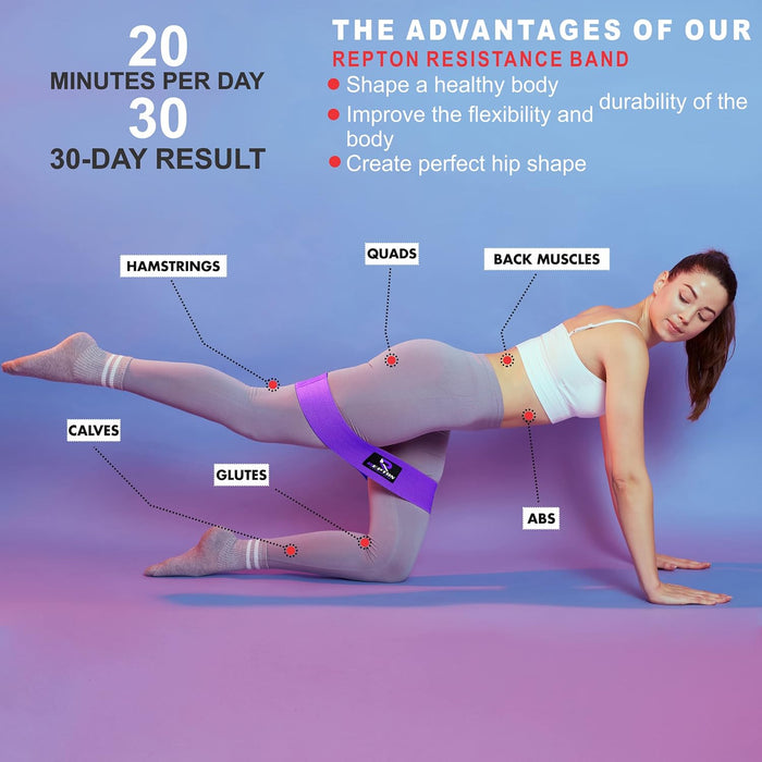 3 Sets Resistance Bands | Glutes, Hips and Legs Exercise Band | Ideal for Home Gym Fitness, Yoga, Pilates & Workout | Women and Men Non-Slip Booty Band | Physio Resistant Loop