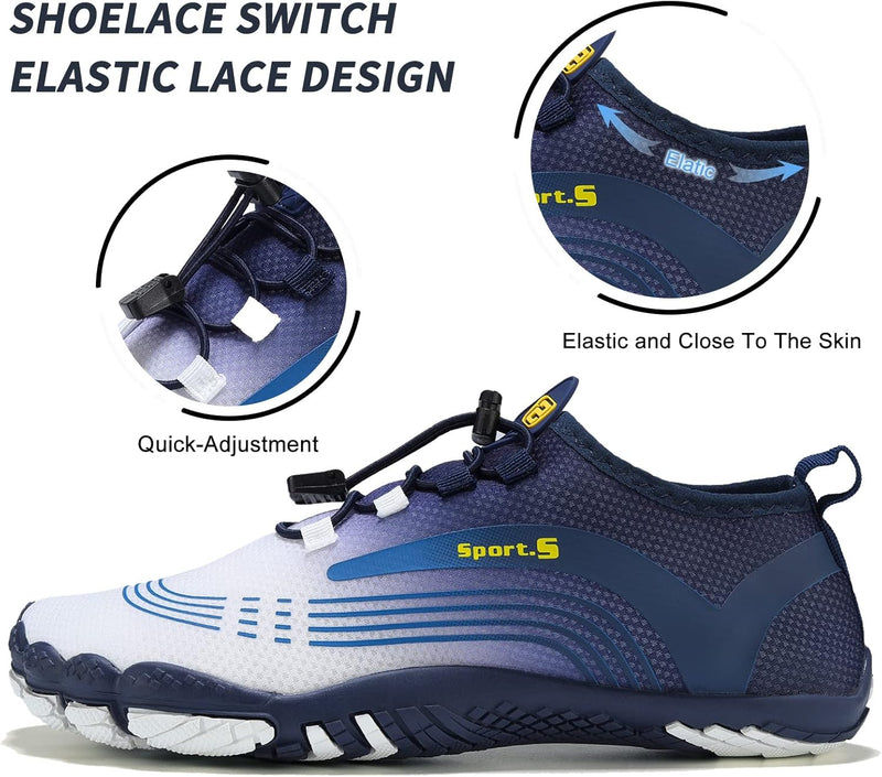 OUSIMEN Water Shoes Womens Mens Quick-Dry Non-Slip Soft Barefoot Swimming Shoes for Pool Beach Aqua Sports Outdoor Surf Water Park Yoga Shoes
