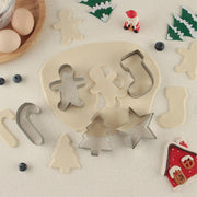 5PCS Christmas Stainless Steel Cookie Cutters Set for Baking, DIY Gingerbread Man, Tree, Candy Cane Shapes, Premium Baking Moulds for Christmas Decorations and Holiday Party Supplies