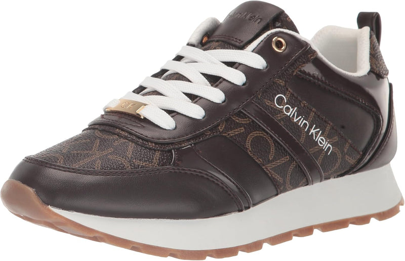 Calvin Klein Women's CARLLA Sneaker, BROWN MULTI 211, 9