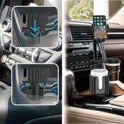 Car Cup Holder Phone Mount: Universal Auto Cell Phone Stand with Drink Expand Cup Holder for SUV Automobile Compatible with iPhone & Samsung and Other Android Smartphone-Black