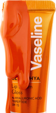 GlutaHya Serum Gloss Tinted Lip Care Juicy Peach Hyaluronic Acid & Glutathione for Plump Dewy Lips Instant Moisturisation, SPF 15, NonSticky 10 ml