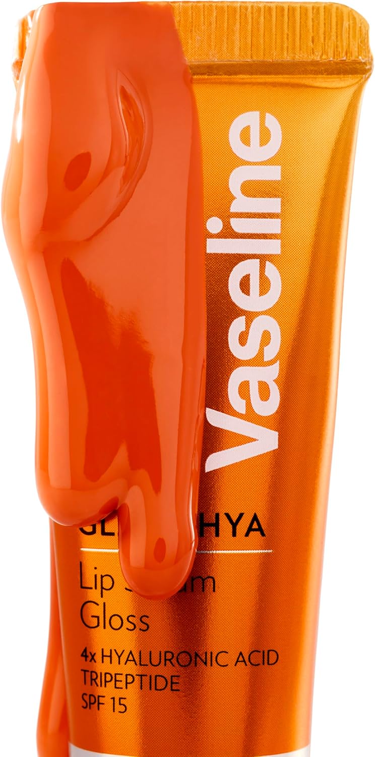 GlutaHya Serum Gloss Tinted Lip Care Juicy Peach Hyaluronic Acid & Glutathione for Plump Dewy Lips Instant Moisturisation, SPF 15, NonSticky 10 ml