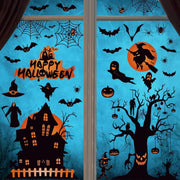 T Tersely 158PCS Halloween Static Window Clings 8 Sheets Party Decor - Halloween Bats Ghost Stickers
