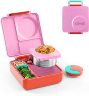 B8983 OmieBox Kids Bento Lunch Box, Stainless Steel Bowl, Pink Berry - Pink Berry OMIEBOX (AGE 3-8 Years old)