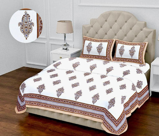 SUFAYA FAB Printed Indian Sanganer Cotton Premium Big Size Bedsheets for Modern Look(108x108) inches,Pillow (17x27) inches