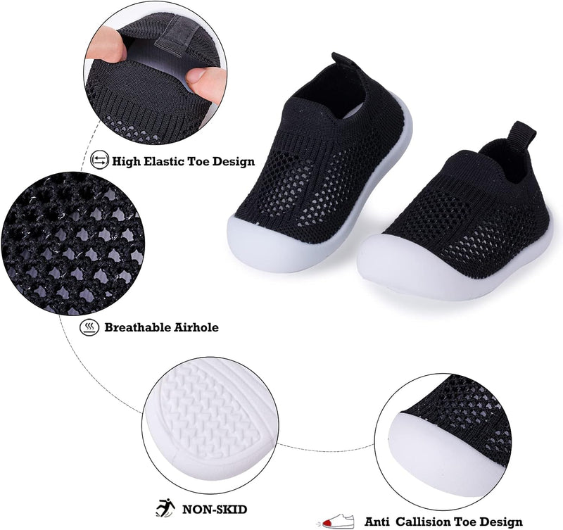 Baby Toddler Non-Skid Sock Shoes Indoor Slipper Breathable Cotton Mesh Lightweight Sole Infant Boy Girls Kids Children