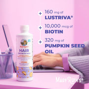 Women'S Hair Growth Max Liposomal With Lustriva Biotin 10000Mcg Pumpkin Seed Oil Thicker Care Wrinkles, Fine Lines, Skin Ages 18 15.22 Fl Oz