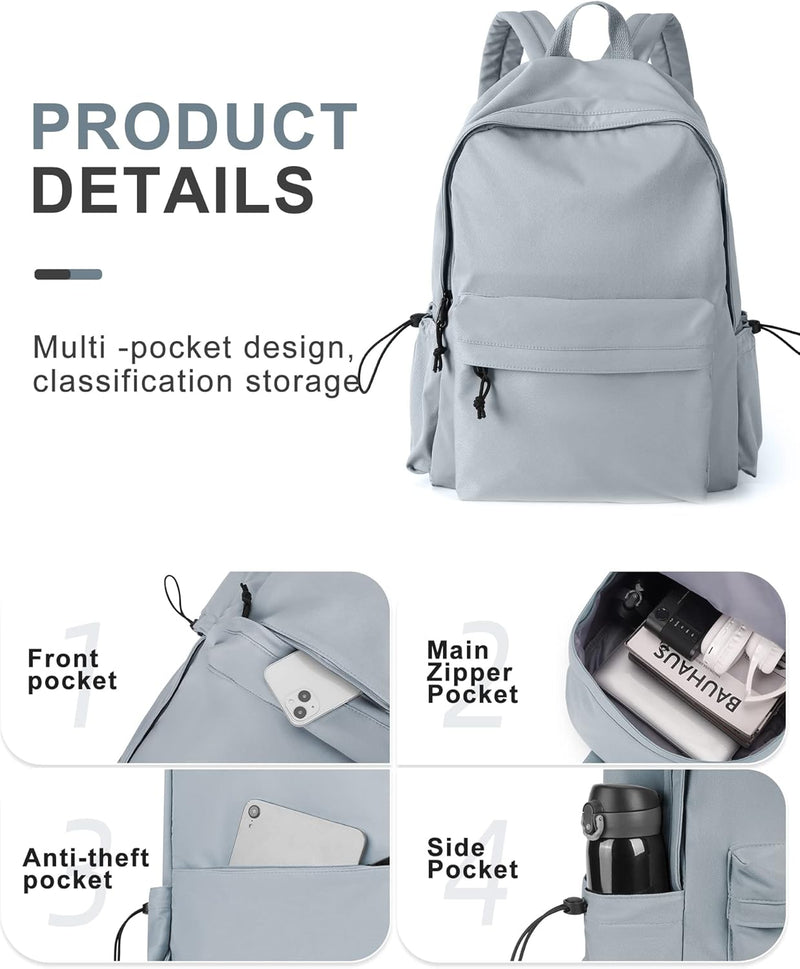 VECAVE Lightweight Casual Laptop Backpack Purse for Women,Travel Backpack with laptop compartment