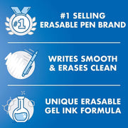 Pilot 465753 6 Count (Pack of 1) FriXion Clicker 0.7mm, Erasable Gel Pens, Fine Point (6-Pack) Black/Blue