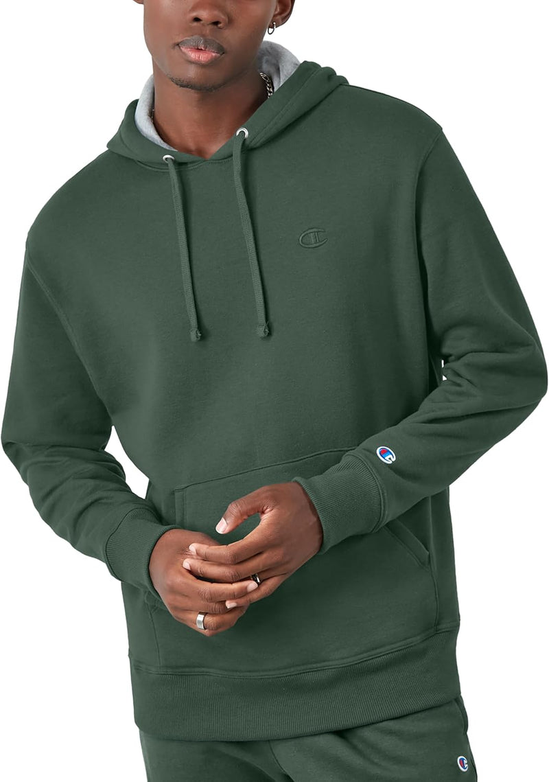 mens Hoodie, Powerblend, Fleece Striped Sweatshirt for Men (Reg. Or Big & Tall) Hooded Sweatshirt - Dark Green