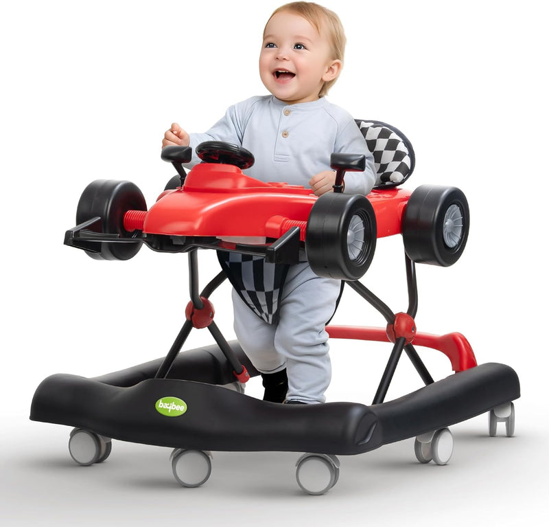 Baybee F1 Baby Walker for 6-18 Month Boy Girl, Push Walker for Kids with 3 Height Adjustable & High Back Seat | Activity Walker for Toddler (Yellow)