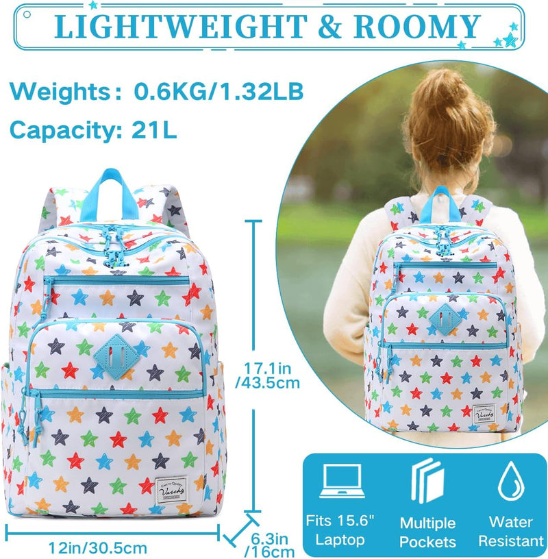VASCHY School Backpack for Women, Unisex Large Bookbag Schoolbag Casual Daypack for High School/College/Teens/Travel/Work