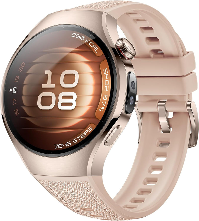 WATCH 5 42mm Smartwatch, Multi-sensing X-TAP technology, Real-Time Fingertip Blood Oxygen, eSIM, Intuitive Smart Gestures, iOS&Android, Beige, 3 months extended HuaweiCare+(Amazon Exclusive) - 42mm Beige
