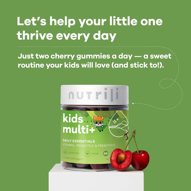 Kids Multivitamin+ Probiotics Sugar Free Gummies (1 Month) 17 Essential Vitamins & Minerals & Prebiotics Immunity, Energy, Digestion & Development