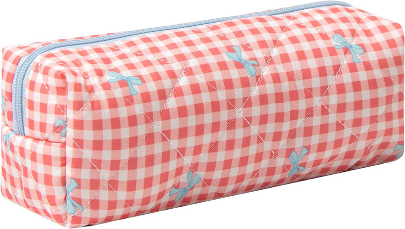 Cute Pencil Case Aesthetic Student Pouch Yellow Bow - Red Bow
