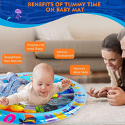 Baby Water Mat, Water Baby Game mat, Inflatable Baby Play Mat and Toddlers is The Perfect Fun time Play Activity Center Your Baby's Stimulation Growth, multi color