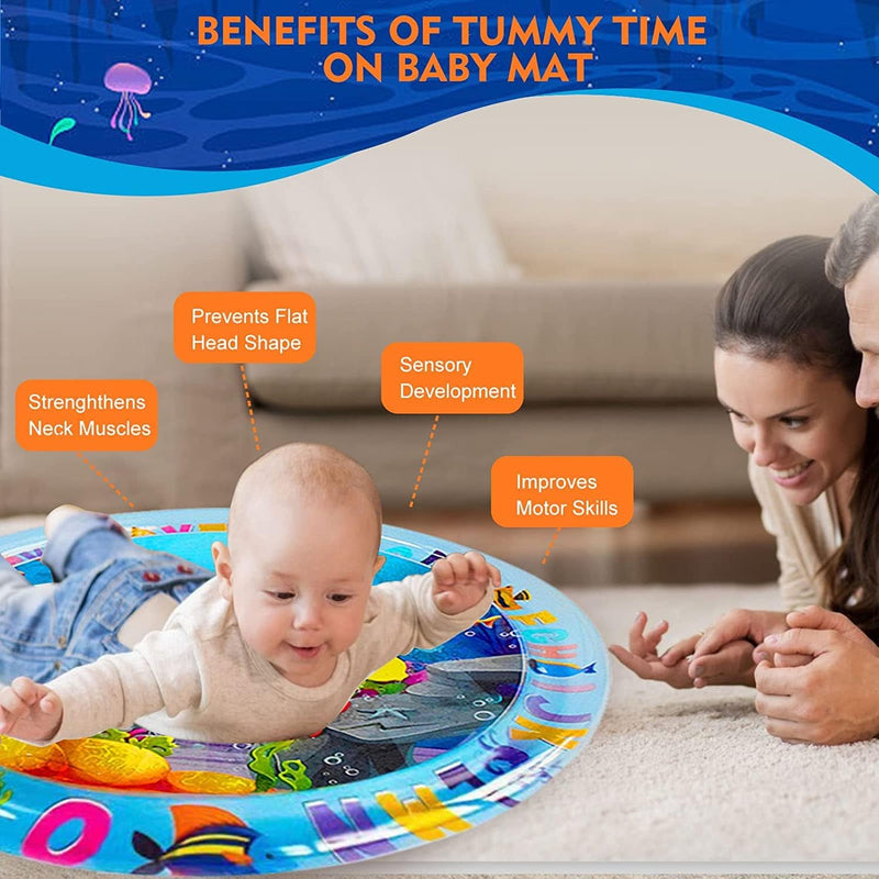 Baby Water Mat, Water Baby Game mat, Inflatable Baby Play Mat and Toddlers is The Perfect Fun time Play Activity Center Your Baby's Stimulation Growth, multi color