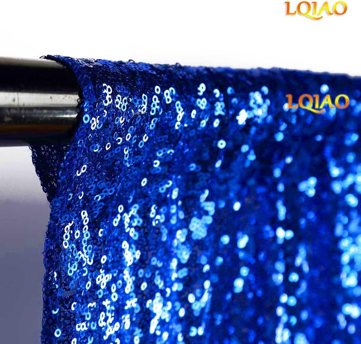 LQIAO 2 Panels Light Gold Sequin Backdrop Glitter Fabric for Wedding Birthday Parties Shimmer Wall-2x8ft