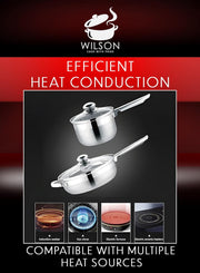 Cuisine Art Wilson Stainless Steel Cookware Set, 12-Piece, Casseroles, Saucepan, Fry Pan, Ergonomic Handles, All Cooktop Compatible, Dishwasher Safe, Durable, Stylish Kitchen Essentials