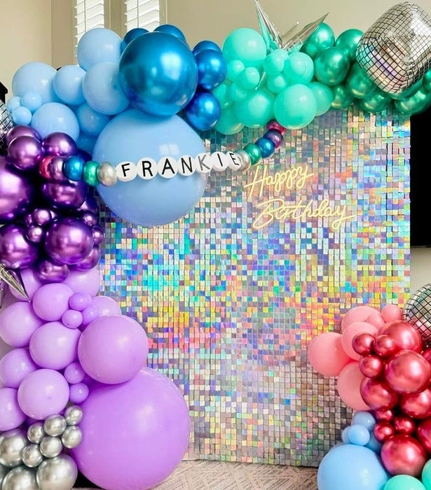 Kate Shimmer Wall Backdrop Sliver Wall Panels 12Pcs Square Sequin Shimmer Wall Backdrop Decoration for Birthday Party,Wedding, Anniversary