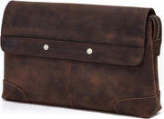 Leather Men Clutch Purse Bag, Mens Business Code Lock Wallet Anti Theft Clutch Phone Holder Handbag Travel - dark coffee