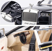 AMERTEER Alloy Rolls Royce Model Car 1:32 Car Model For Rolls-Royce Phantom Car Model Boy Toy Diecast Toy Cars With Sound & Light & 6 Open Doors For Kids Boy Girl Collect Gift SUV Model Car Toy -Black
