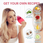 ECVV 2-in-1 Ice Cube Roller Massager for Face, Eyes and Neck Naturally Ice Conditioning and Skin Care, De-Puff Eye Bags, Reusable Massage Silicone Ice Mold