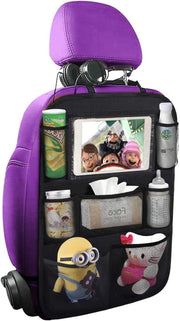 ONE PIX Backseat Car Organizer Mats Back Seat Organizers and Storage Bag with Touch Screen Tablet Holder for Kids Toddlers Car Seats, Travel Accessories, Road Trip Essentials Kids - 1Pack