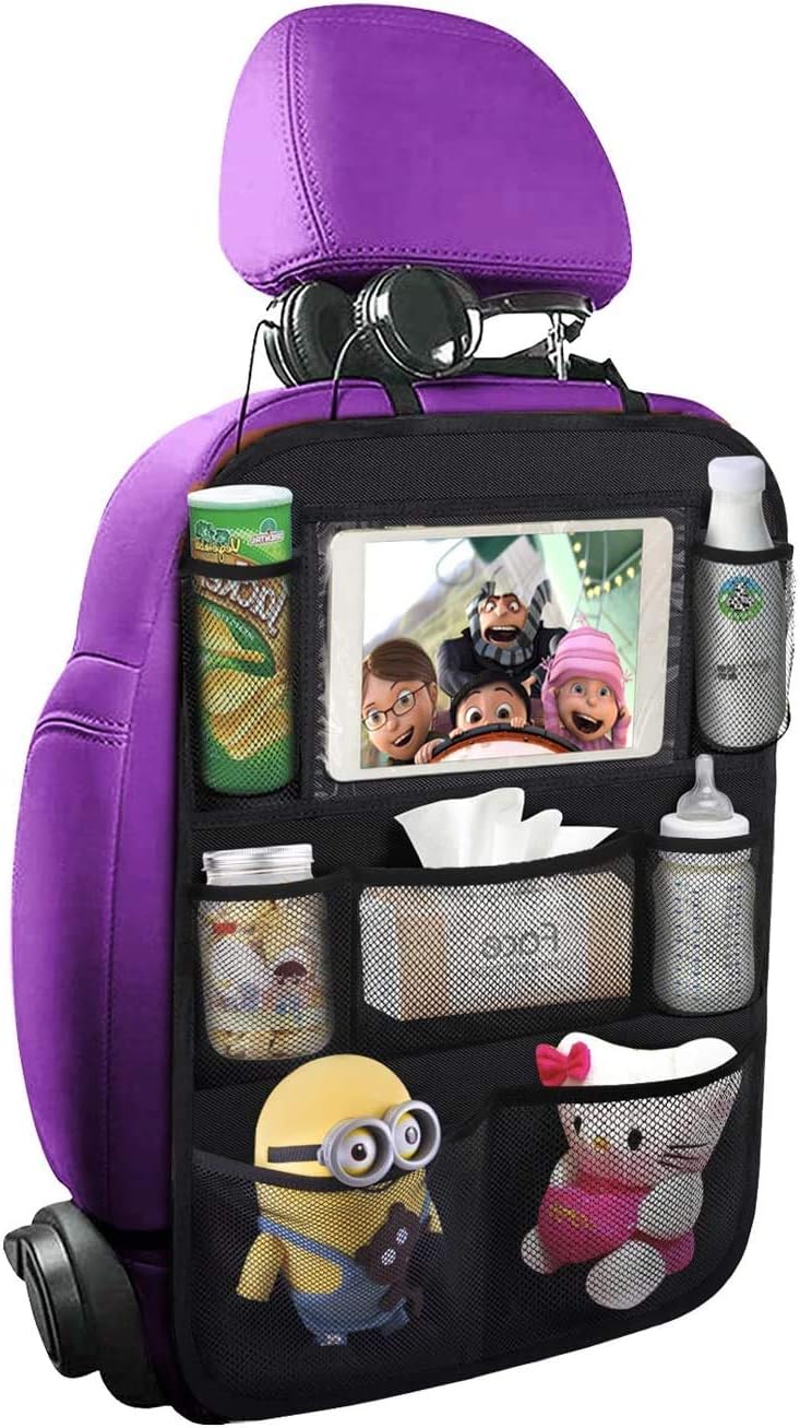 ONE PIX Backseat Car Organizer Mats Back Seat Organizers and Storage Bag with Touch Screen Tablet Holder for Kids Toddlers Car Seats, Travel Accessories, Road Trip Essentials Kids - 1Pack