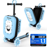 Scooter Suitcase, Children's Suitcase with Scooter and LED Wheels, Height-Adjustable Handlebar, A5 Viewing Window, 7 cm Storage Space, Suitable as Hand Luggage, Children's Scooter Gift from 2 - Ø£Ø²Ø±Ù Ø­ÙÙØ¨Ø© Ø§ÙØ³ÙÙØªØ±