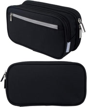 Large Capacity Waterproof Pencil Case - Multi-functional Black Stationery Desk Organizer, Ideal for Adults and Travel, with Multiple Compartments and Pockets