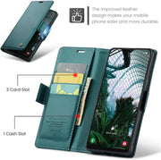 For Samsung Galaxy A30s / A50 / A50s Leather Case RFID Blocking 3 Card Slot Mobile Cover - Green