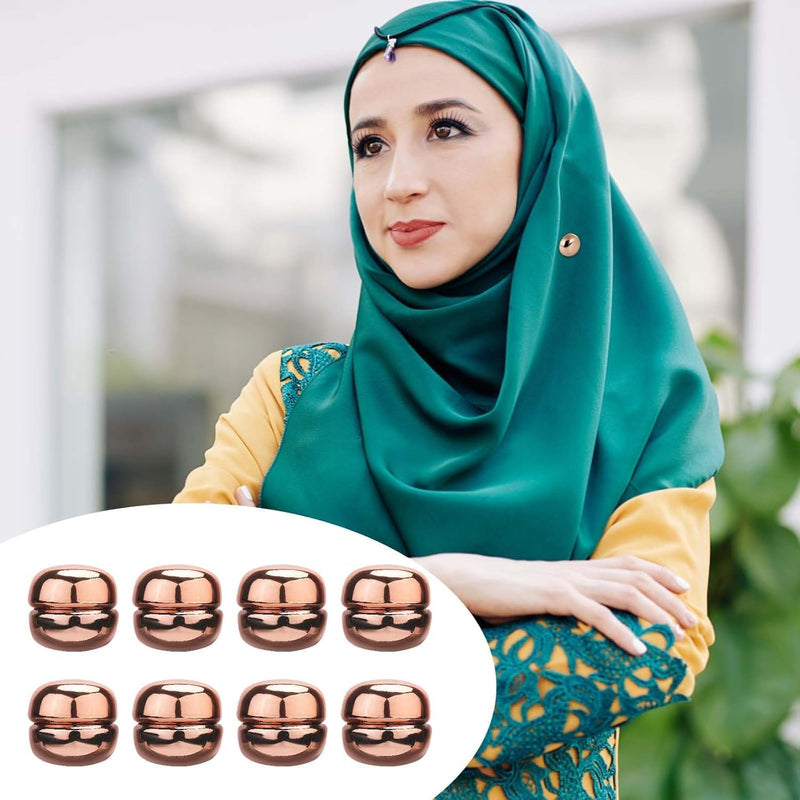 Multi-Use Hijab Magnetic Pins Set - 6 Pairs, Colorful Hijab Magnets for Women, Pinless and Commercial Strength(Cylinder, Heart, Flower)