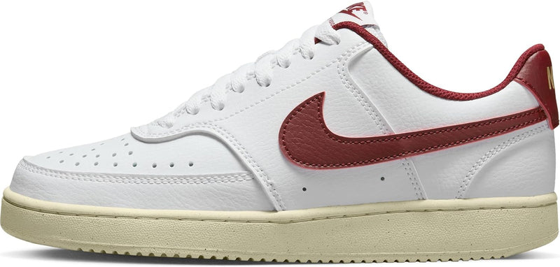 COURT VISION LO NN womens LACED SHOES - WHITE/TEAM RED-MUSLIN-MTLC GOLD STAR