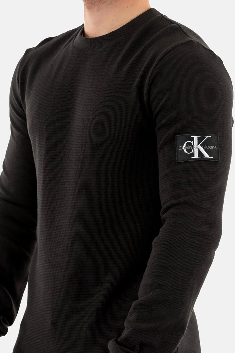 Calvin Klein Jeans Men's Badge Waffle Ls Tee L/S Knit Tops