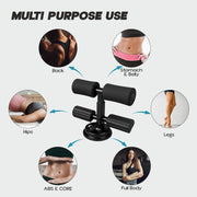 Konex Sit Up Bar for Home & Gym Workouts Portable Abdominal Curl Exercise Equipment with Strong Suction Base Ideal for Hips, Legs, Back, Abs & Core - Black