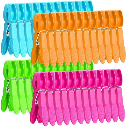 48 Pcs Colorful Plastic Clothes Clips, Heavy Duty Laundry Pegs, Strong Grip for Clothesline, Air Drying, Indoor and Outdoor Use