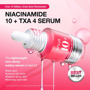 10% Niacinamide+ 4% TXA Serum, Ceramide, Hyaluronic Acid, Tranexamic Acid, Vitamin B12 Natural color, Korean Glass Skin, Fragrance-Free, Dark Spot Serum, Korean Skincare, 30ml /1.01 fl.oz.