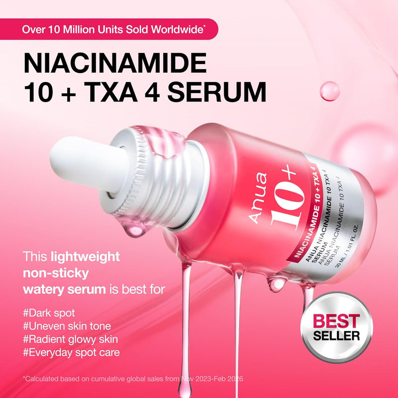 10% Niacinamide+ 4% TXA Serum, Ceramide, Hyaluronic Acid, Tranexamic Acid, Vitamin B12 Natural color, Korean Glass Skin, Fragrance-Free, Dark Spot Serum, Korean Skincare, 30ml /1.01 fl.oz.
