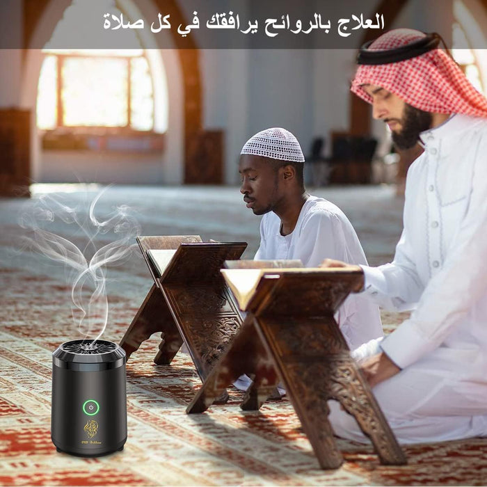 AMERTEER Electric Incense Burner Portable USB Rechargeable Aroma Diffuser, Arab bakhoor Muslim Incense Holder for Car and Home