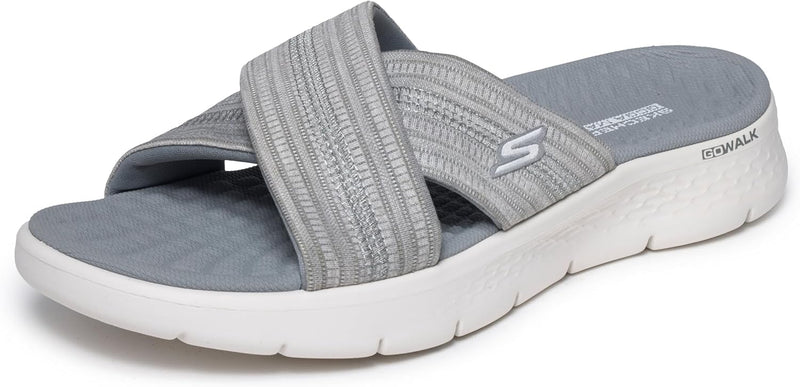 Go Walk Flex Sandal - Elation womens Slide Sandal - LIGHT GREY