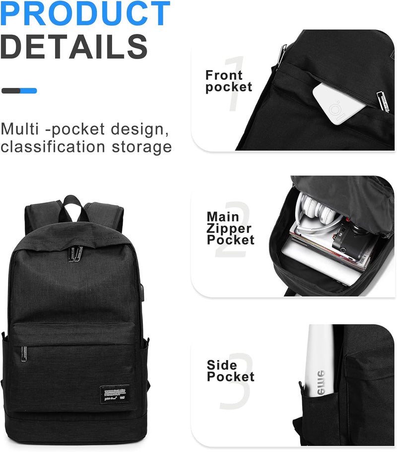 VECAVE Lightweight Casual Laptop Backpack Purse for Women,Travel Backpack with laptop compartment