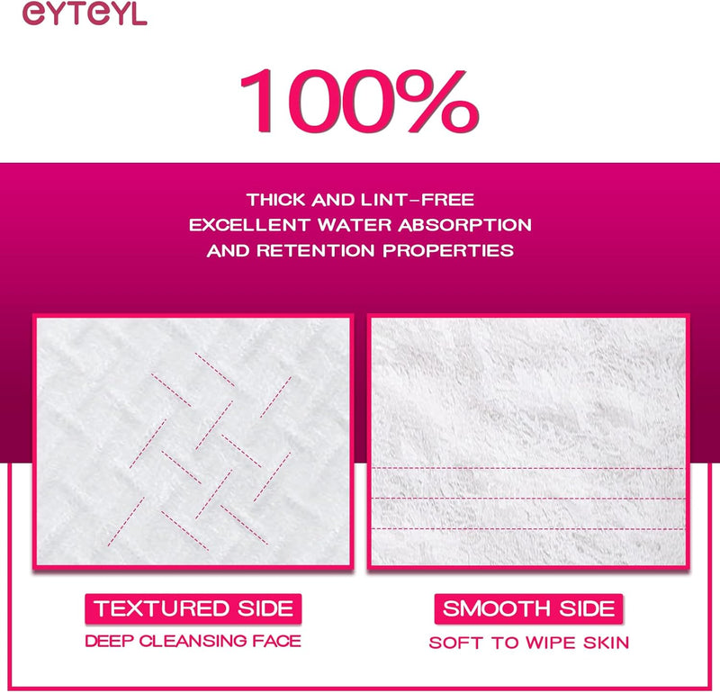 Disposable Face Towel 60 PCS, Cotton Tissue Dry Face Wipes Skin Clean, Unscented and Ultra Soft Disposable Face Towelette for Washing Face, Makeup Removing (EF Pattern)