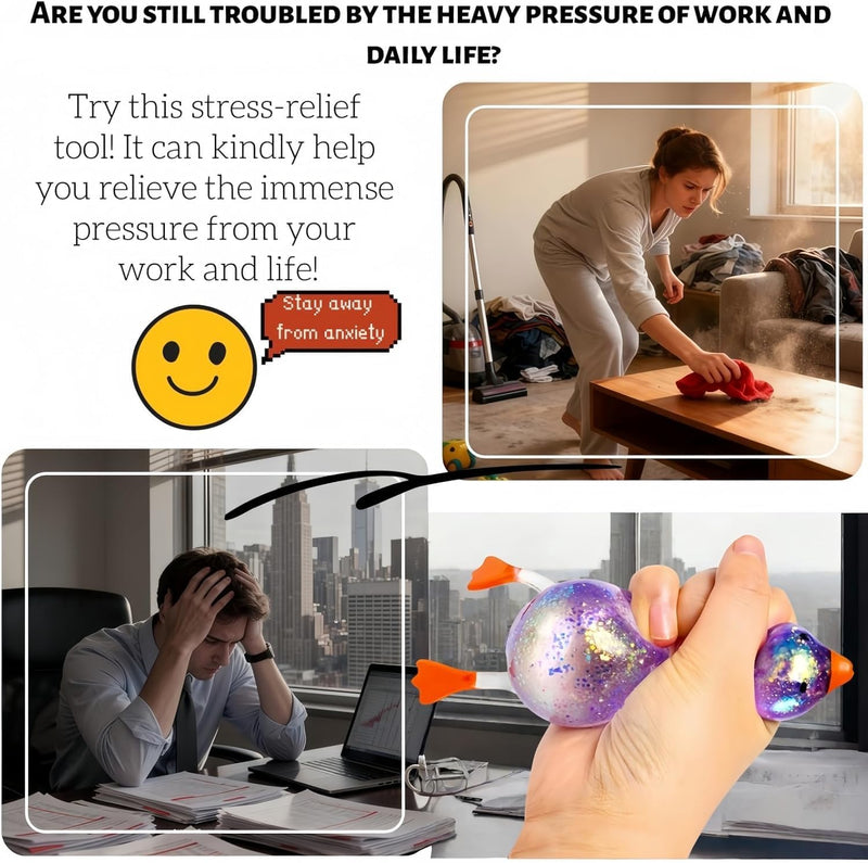 SLEEPHEADCute Duck Squishy Stress Ball - Ultra Squishy Slow Rising Sensory Fidget Toy, Soft Moldable Gel Ball for Anxiety Relief, Calming Tool for Focus & Concentration, Fun Gift for Adults (Blue)